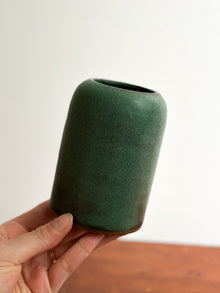 Earthenware Bud Vase in Copper Patina Glaze