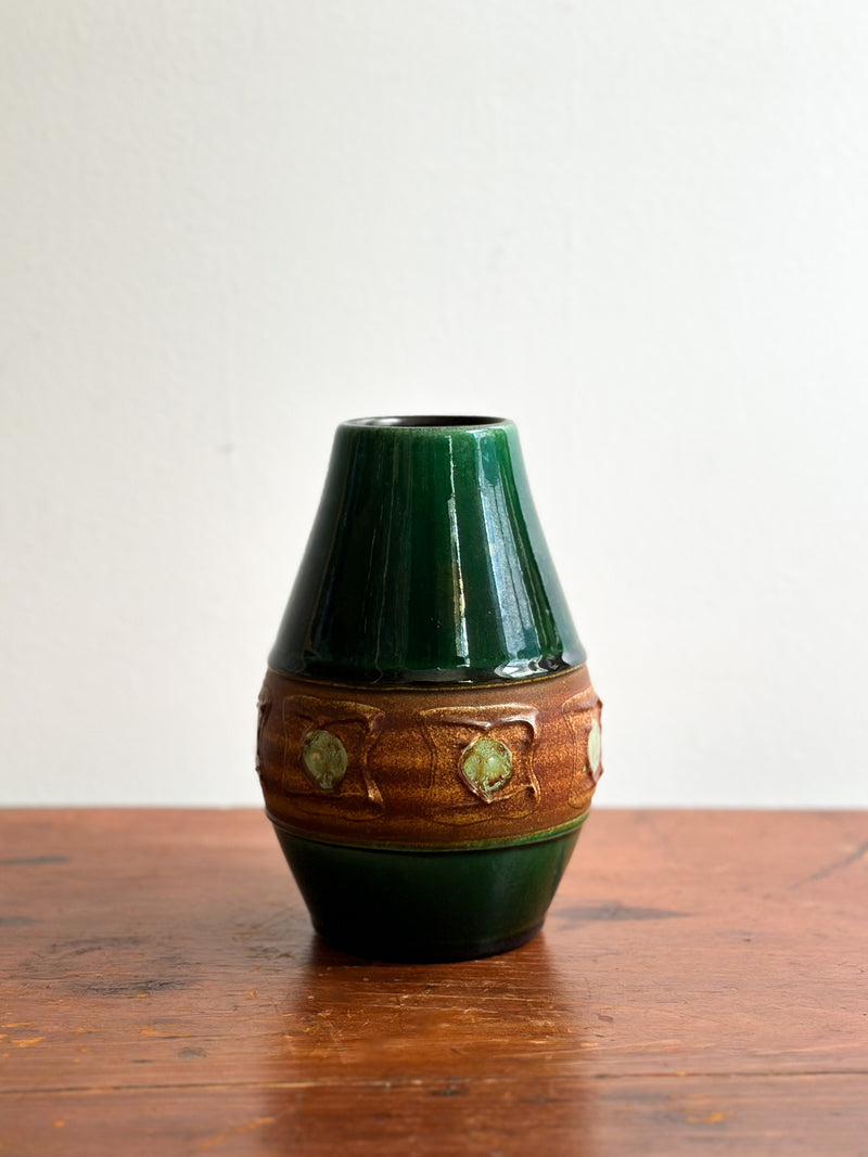 Mid-Century Green & Brown Vase, West Germany