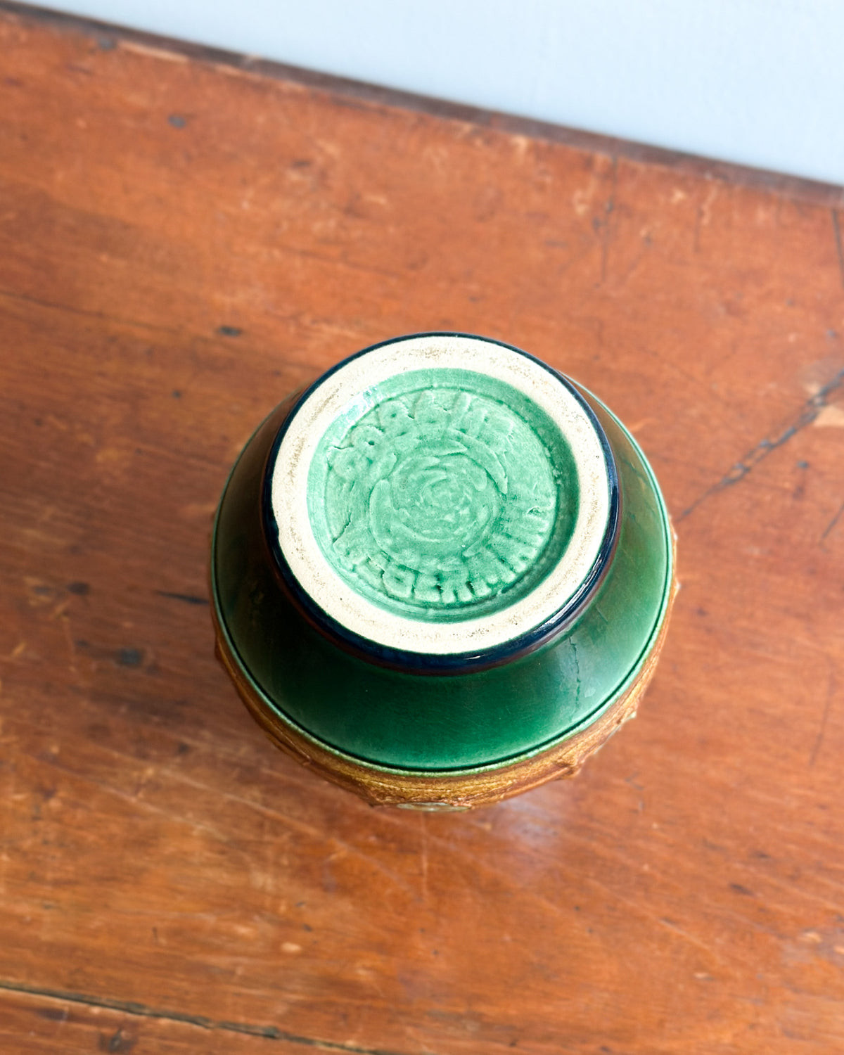 Mid-Century Green & Brown Vase, West Germany
