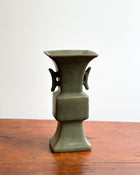Antique Chinese Porcelain Vase with Green Crackle Glaze