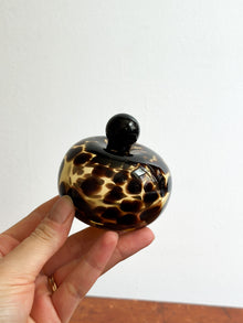 Vintage Tortoise Shell Glass Vessel with Stopper