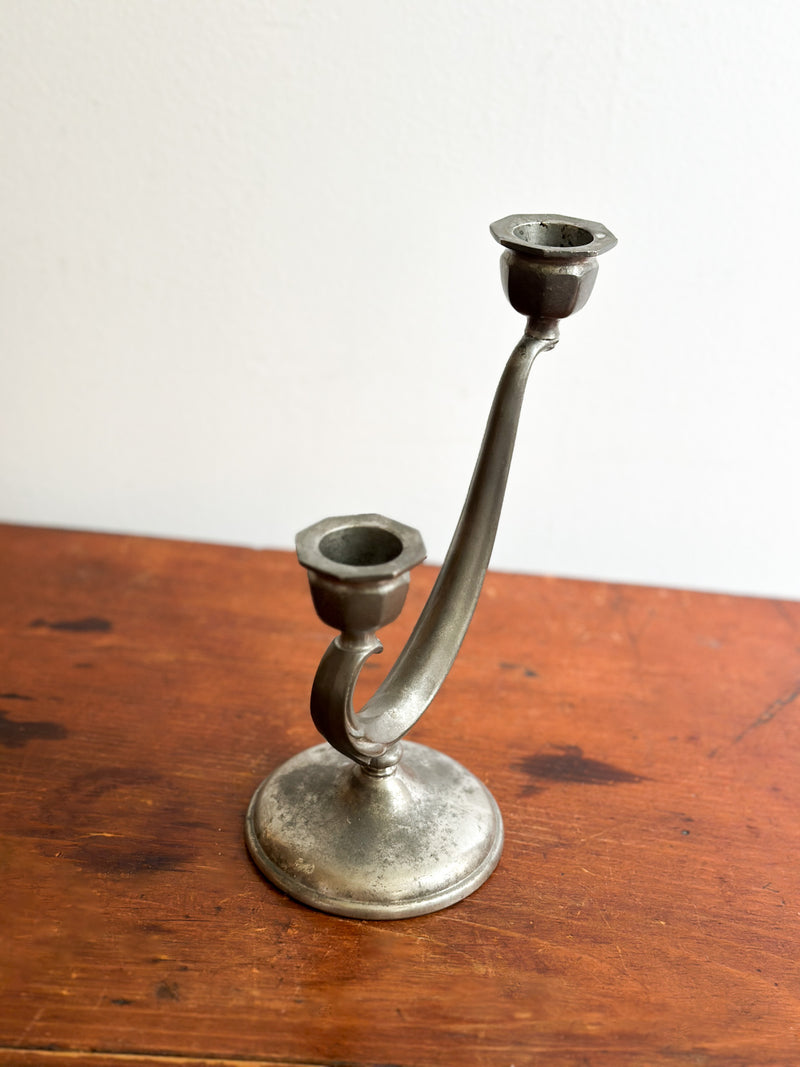 Vintage Pewter 2-Candle Candle Holder, Set of 2