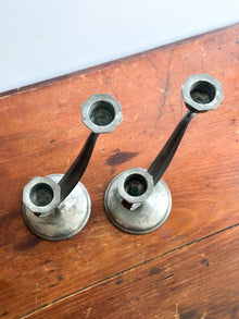 Vintage Pewter 2-Candle Candle Holder, Set of 2