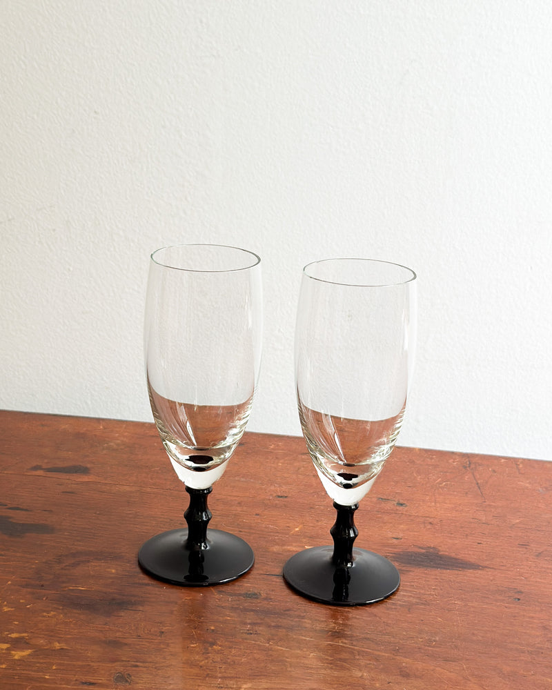 Vintage Champagne Flutes, Set of 2