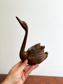 Vintage Solid Brass Swan Figure