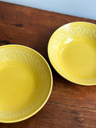 1960s Yellow Bowl with Flowers, Italy