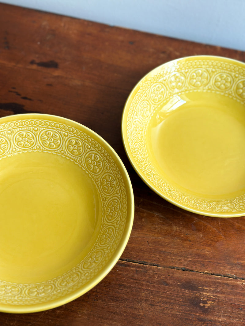 1960s Yellow Bowl with Flowers, Italy