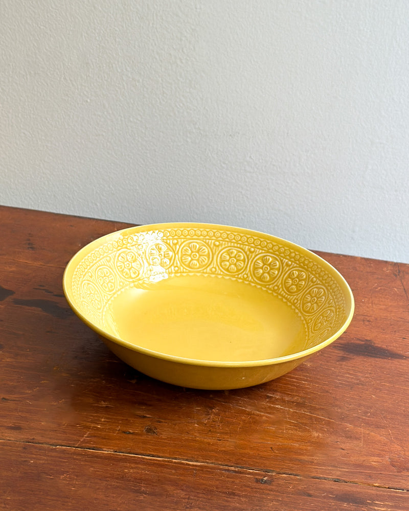 1960s Yellow Bowl with Flowers, Italy