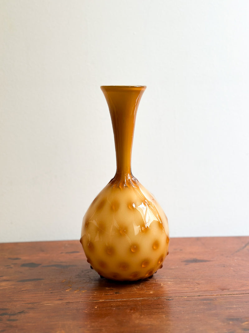 Mid-Century Amber Hobnail Vase, Italy