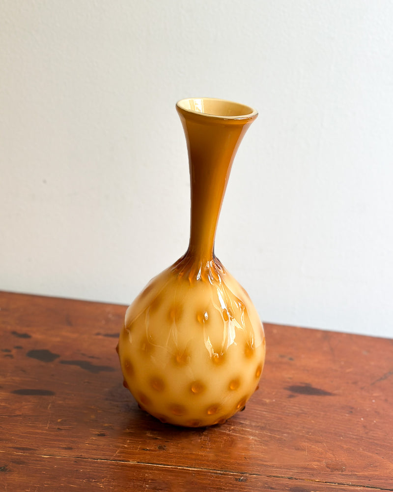 Mid-Century Amber Hobnail Vase, Italy