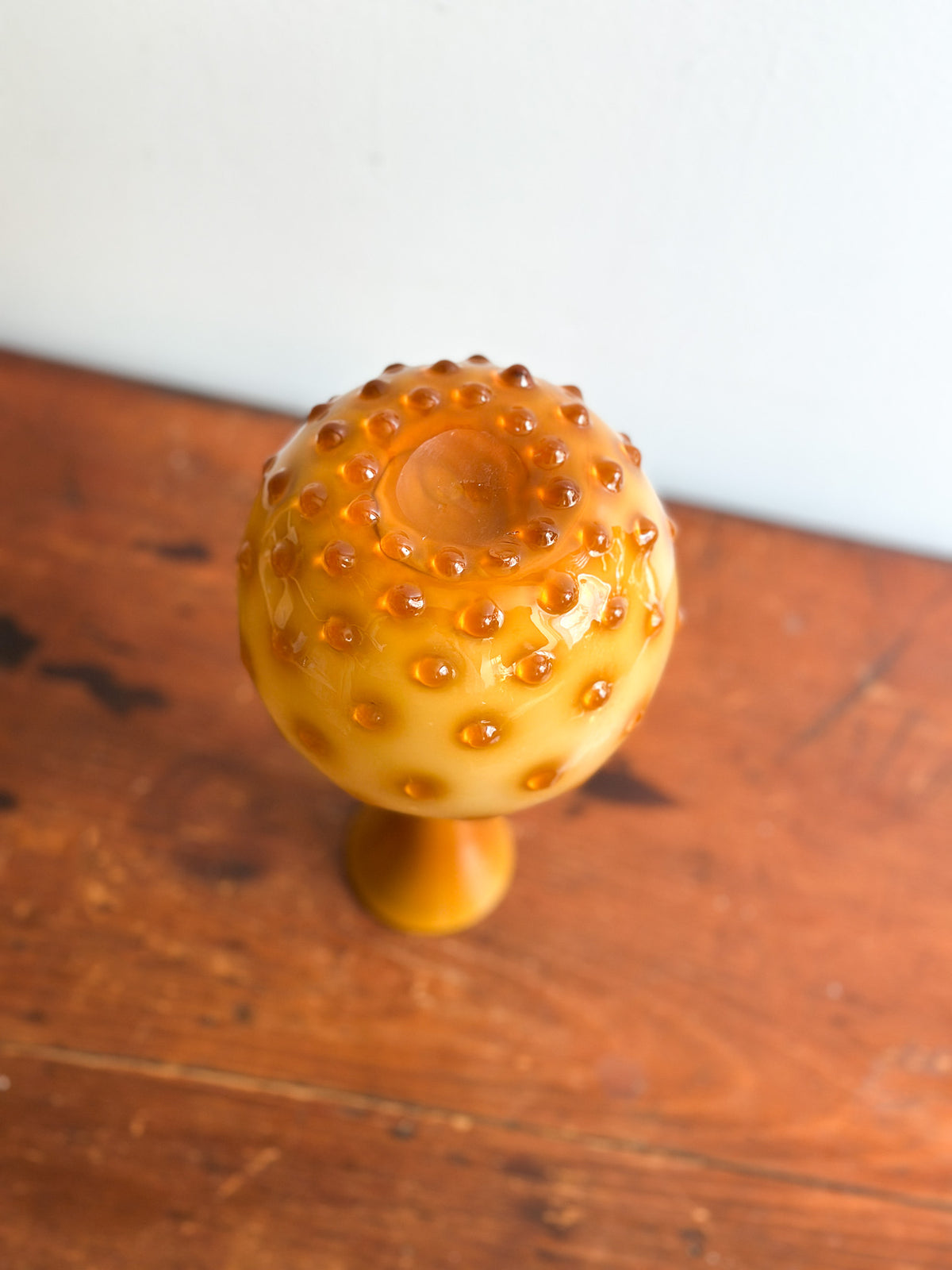 Mid-Century Amber Hobnail Vase, Italy