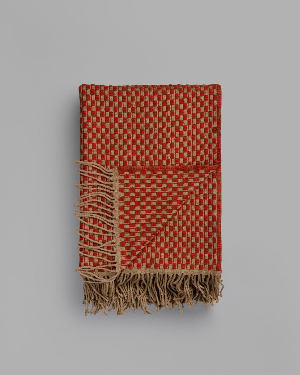 Isak Wool Throw, Red Sumac