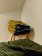 Kassett Wool Throw, Ochre Yellow/Grey Beige