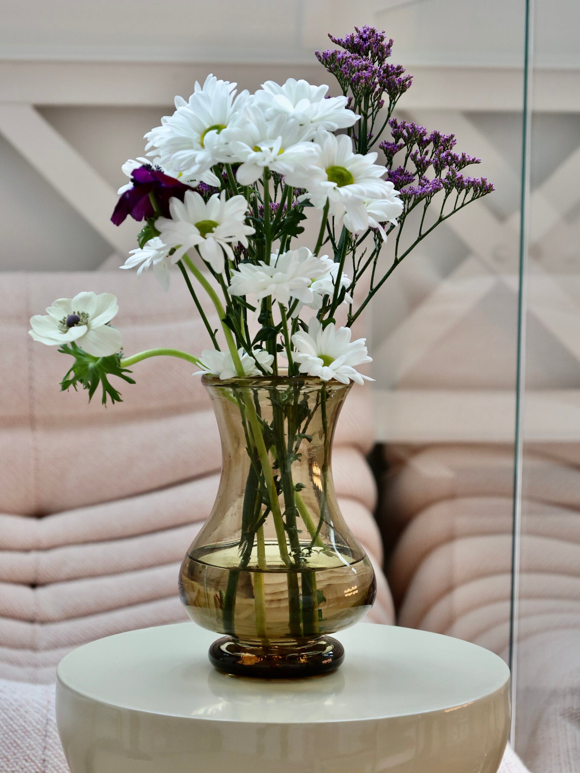Smoky Brown Glass Vase