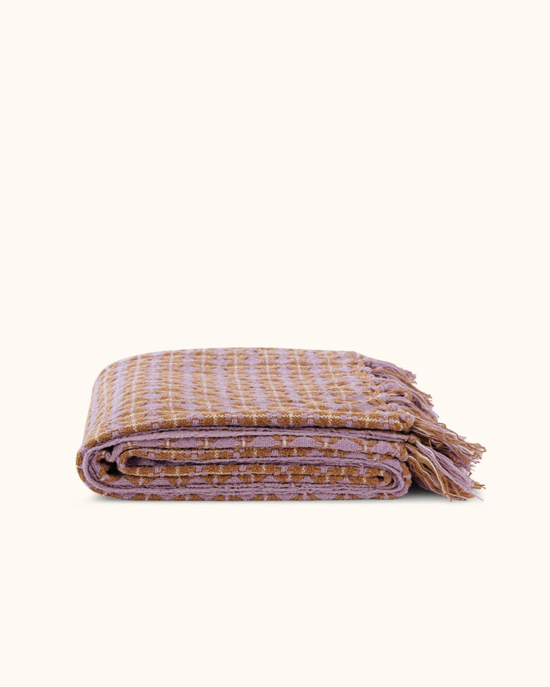 Rosina Throw Blanket, Iris/Rust