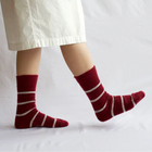 Mohair Wool Border Socks, Wine