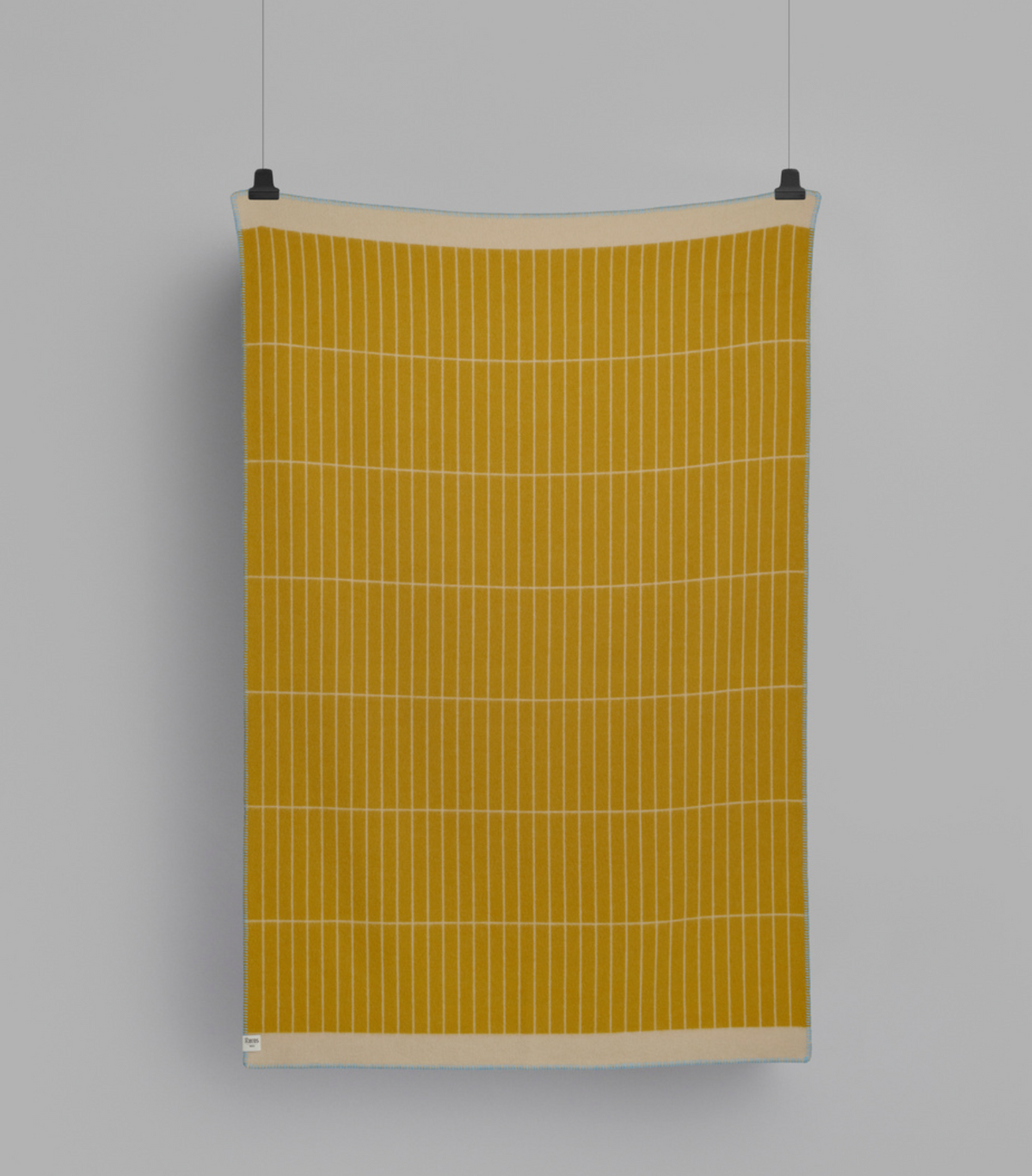 Kassett Wool Throw, Ochre Yellow/Grey Beige