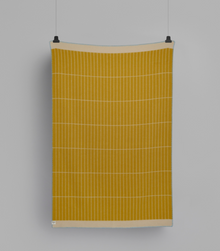 Kassett Wool Throw, Ochre Yellow/Grey Beige