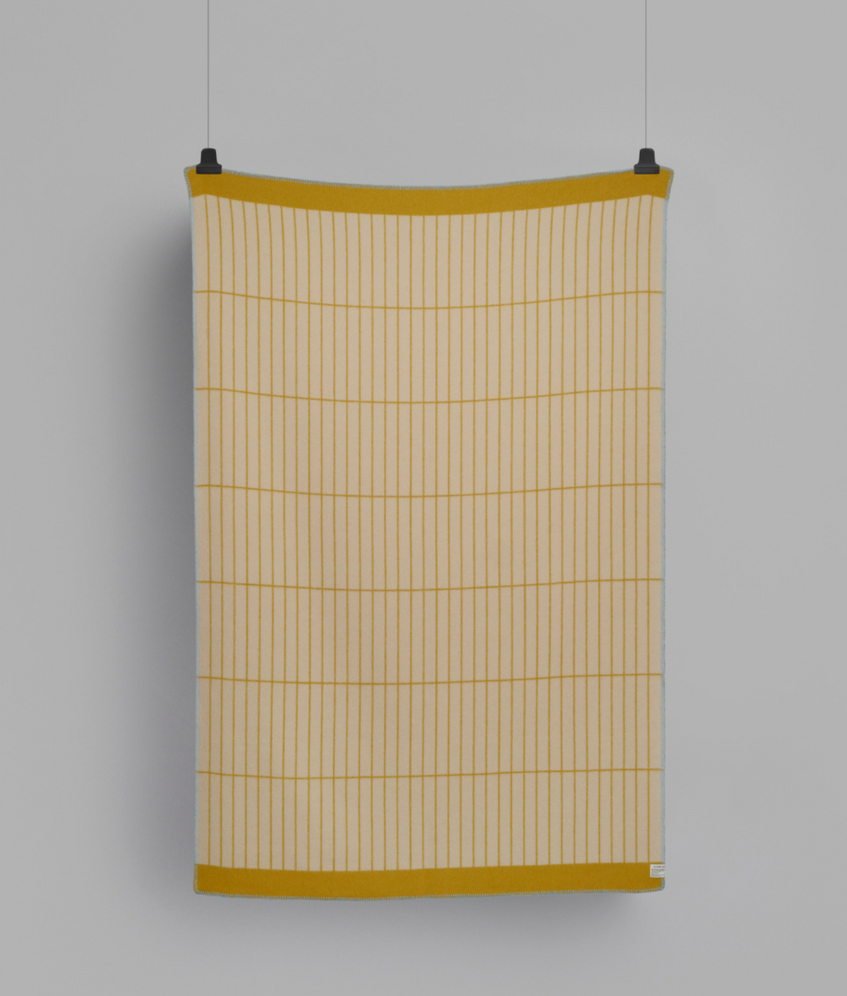 Kassett Wool Throw, Ochre Yellow/Grey Beige