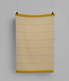Kassett Wool Throw, Ochre Yellow/Grey Beige