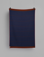 Kassett Wool Throw, Dark Blue/Reddish Brown