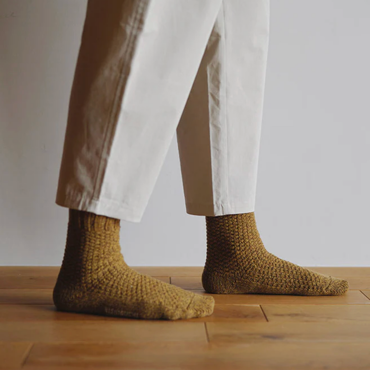 Wool Cotton Boot Socks, Mustard