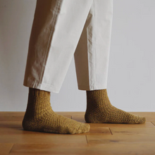 Wool Cotton Boot Socks, Mustard