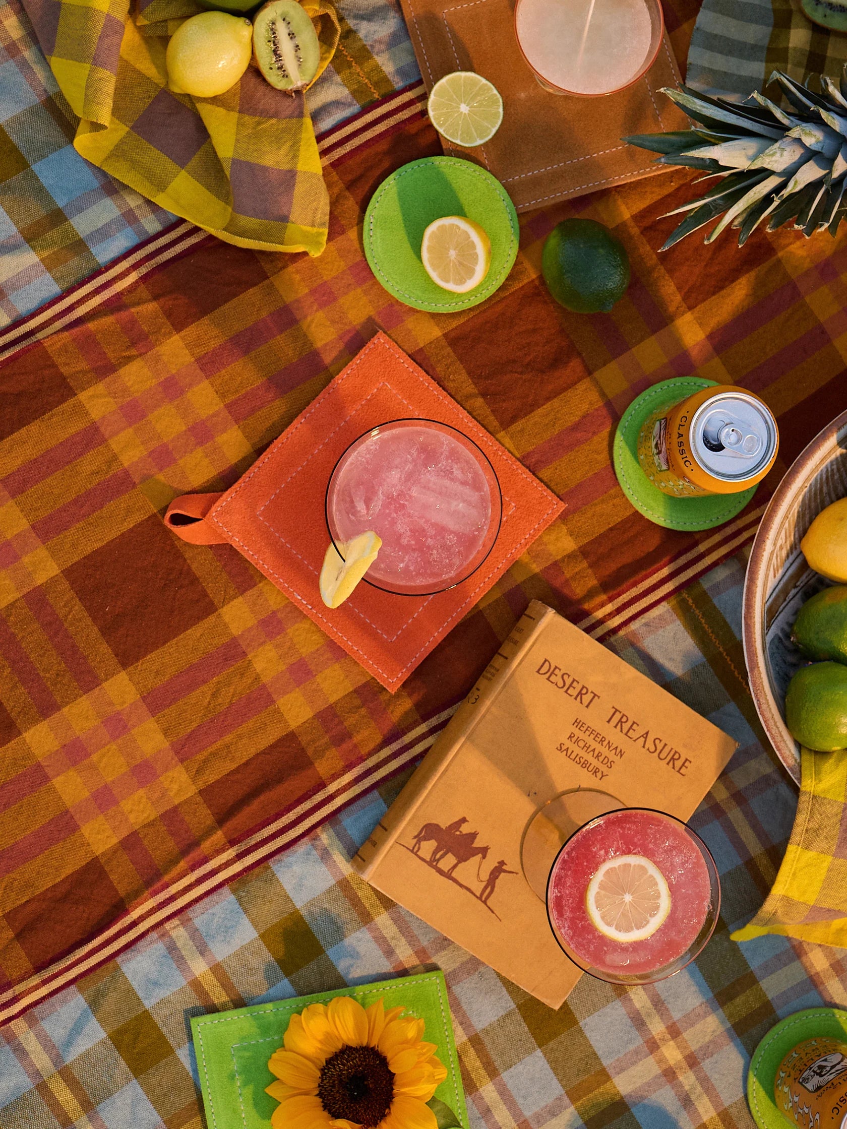 Charleston Plaid Table Runner, Amber