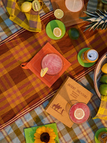 Charleston Plaid Table Runner, Amber