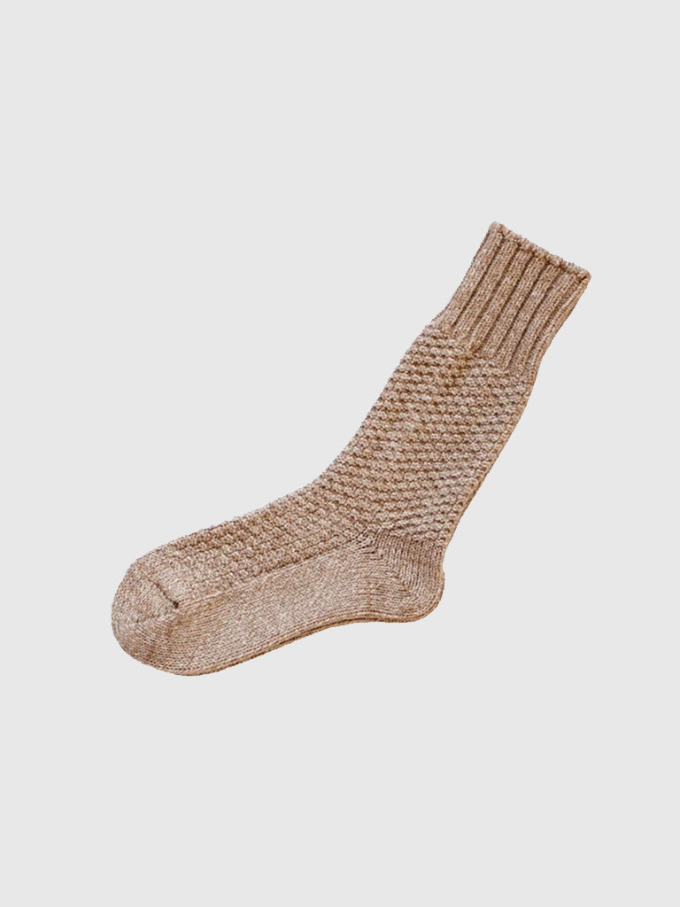 Wool Cotton Boot Socks, Beach Stone