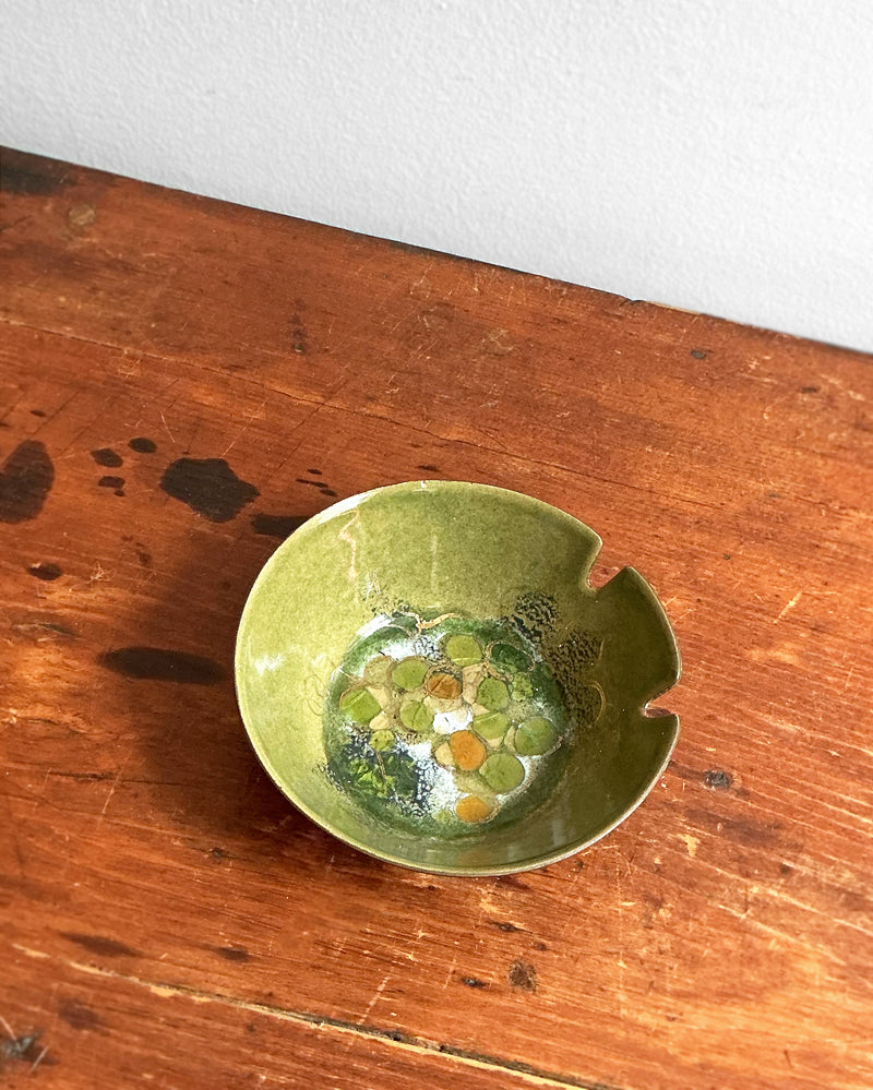 1960s Green Enamel Ashtray