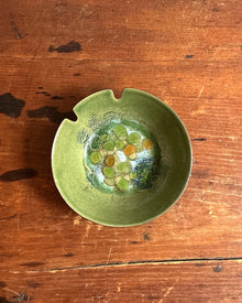 1960s Green Enamel Ashtray