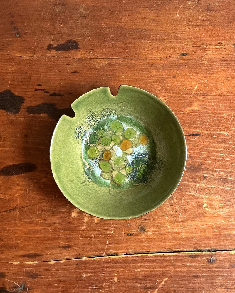 1960s Green Enamel Ashtray