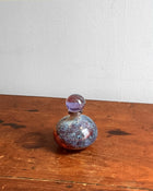 Vintage Amethyst & Cyan Glass Vessel with Dauber