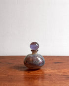 Vintage Amethyst & Cyan Glass Vessel with Dauber