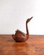 Vintage Solid Brass Swan Figure