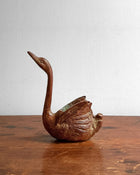 Vintage Solid Brass Swan Figure