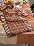 Lino Plaid Table Runner, Varnish