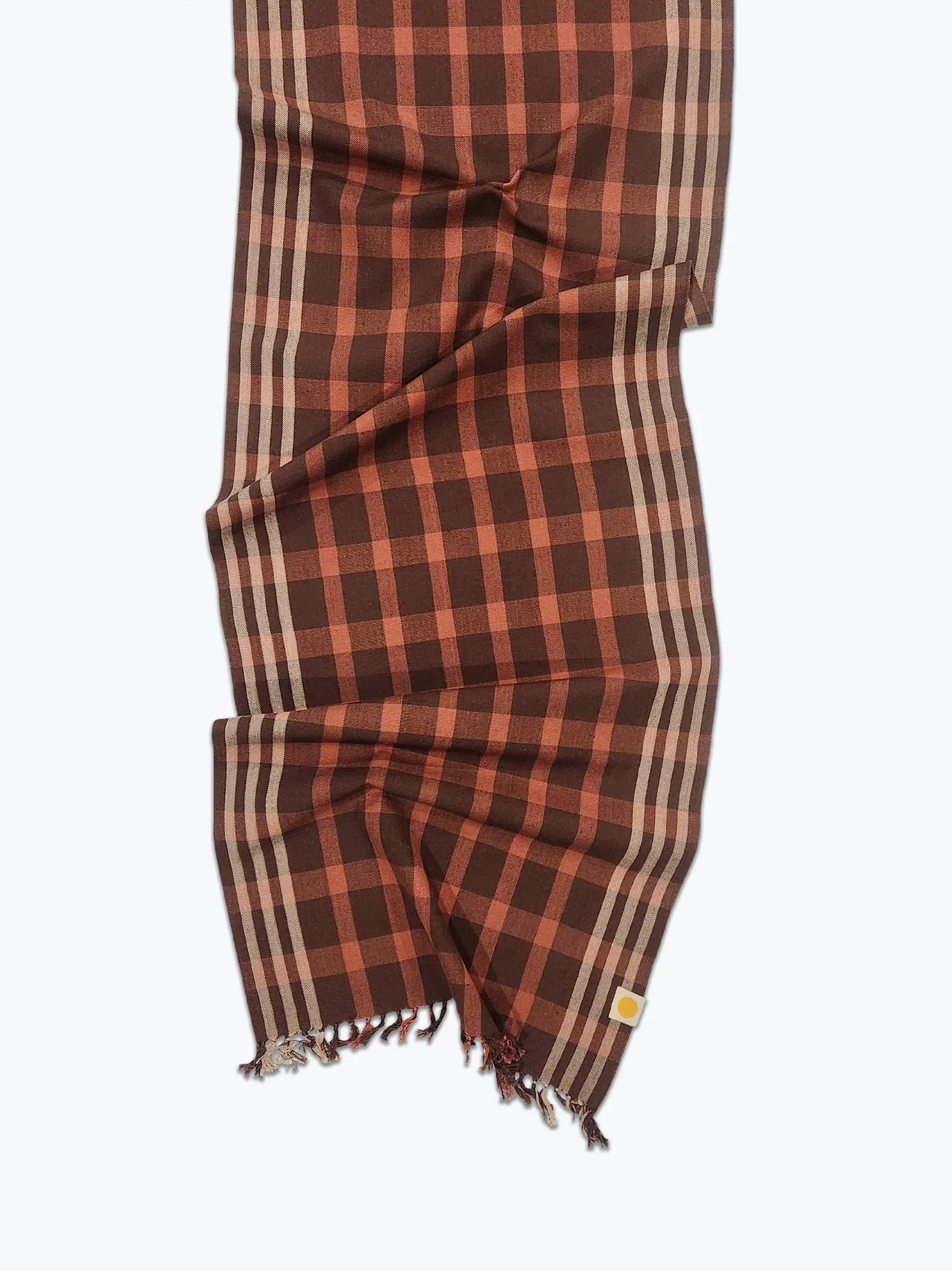 Lino Plaid Table Runner, Varnish