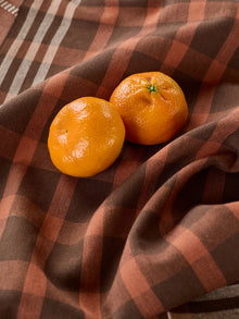 Lino Plaid Table Runner, Varnish